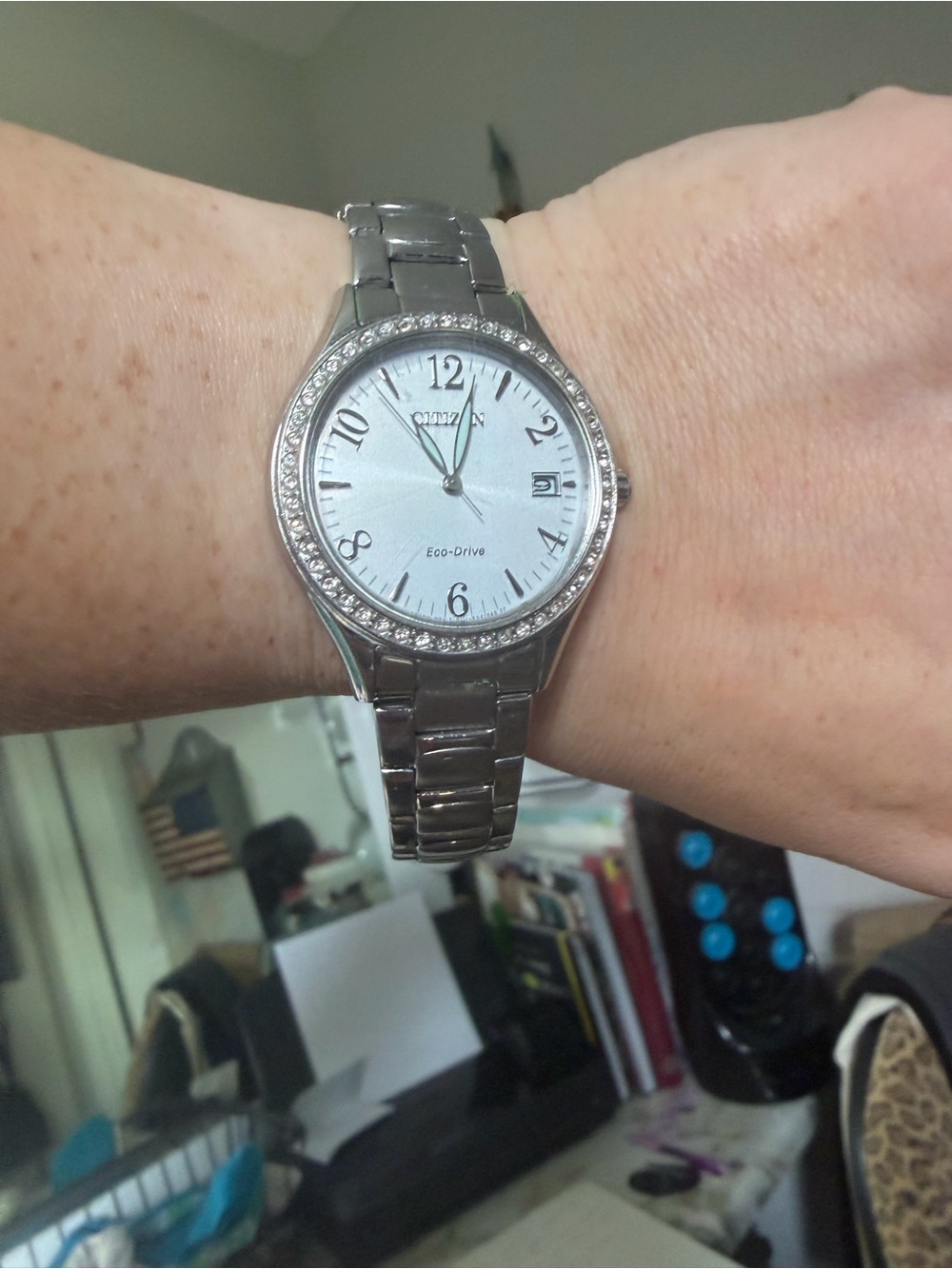 Citizen Silver-Tone Crystal Accent Eco-Drive Watch